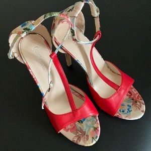 Red Floral Sandals